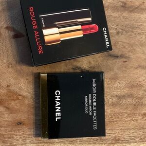 CHANEL Rouge Allure Lipstick & Double Mirror Duo — Red and Black